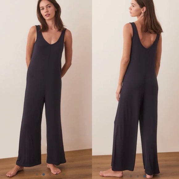 Marine Layer Lexi Rib Lounge Jumpsuit navy blue size XS loungewear oversized - Picture 1 of 12